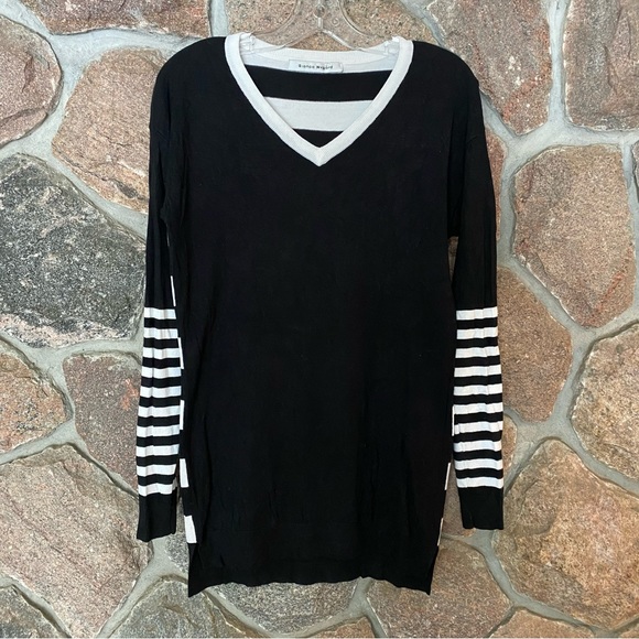 Bianca Nygard black and white striped sweater. - Picture 4 of 7